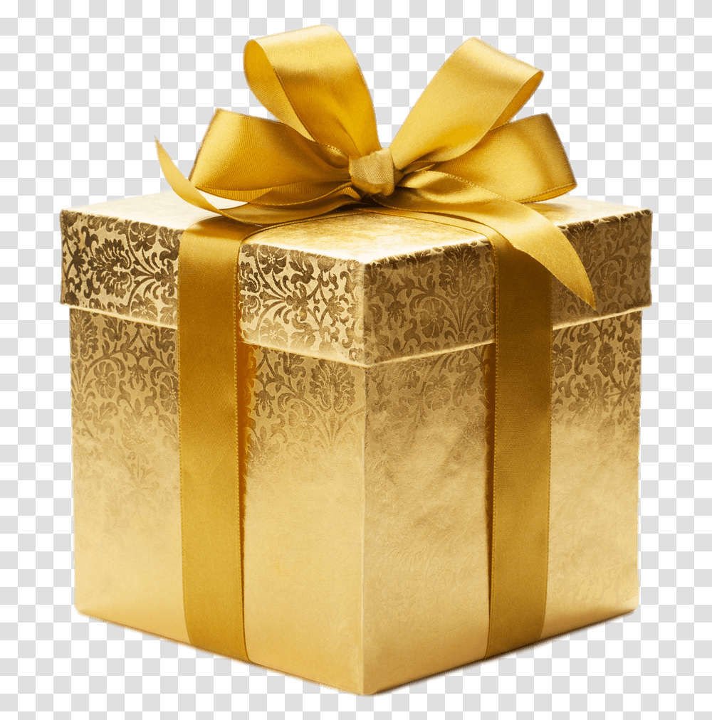 Gold Coloured Gift Box Gold Gift Box Transparent Png