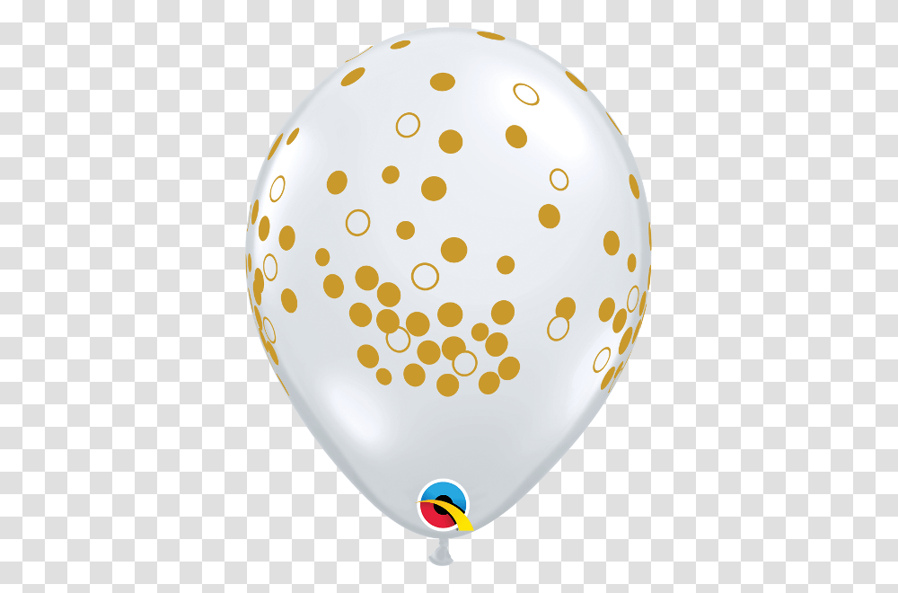 Gold Confetti Dots Clear Latex Balloons, Paper Transparent Png
