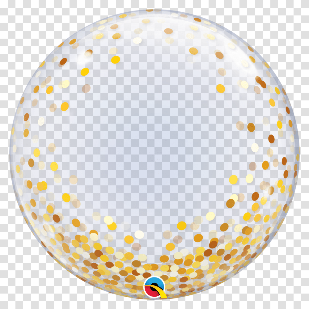 Gold Confetti Dots Deco Bubble Balloon Bubble Balloon Gold Confetti, Sphere, Paper Transparent Png