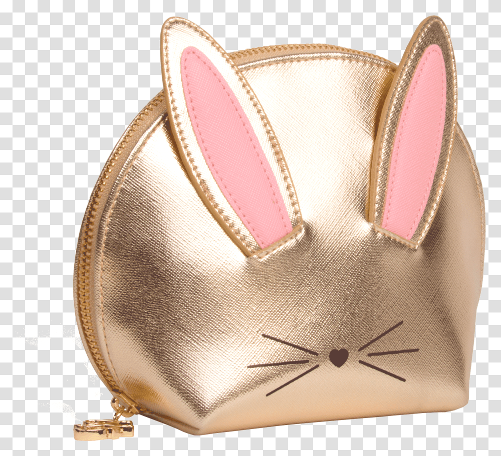 Gold Cool Not Cruel Bunny Makeup Bag Coin Purse, Accessories, Accessory, Handbag Transparent Png