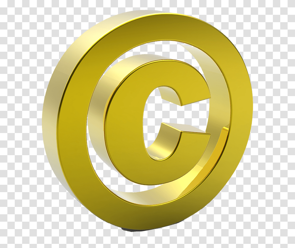 Gold Copyright Logo, Trademark, Badge, Emblem Transparent Png