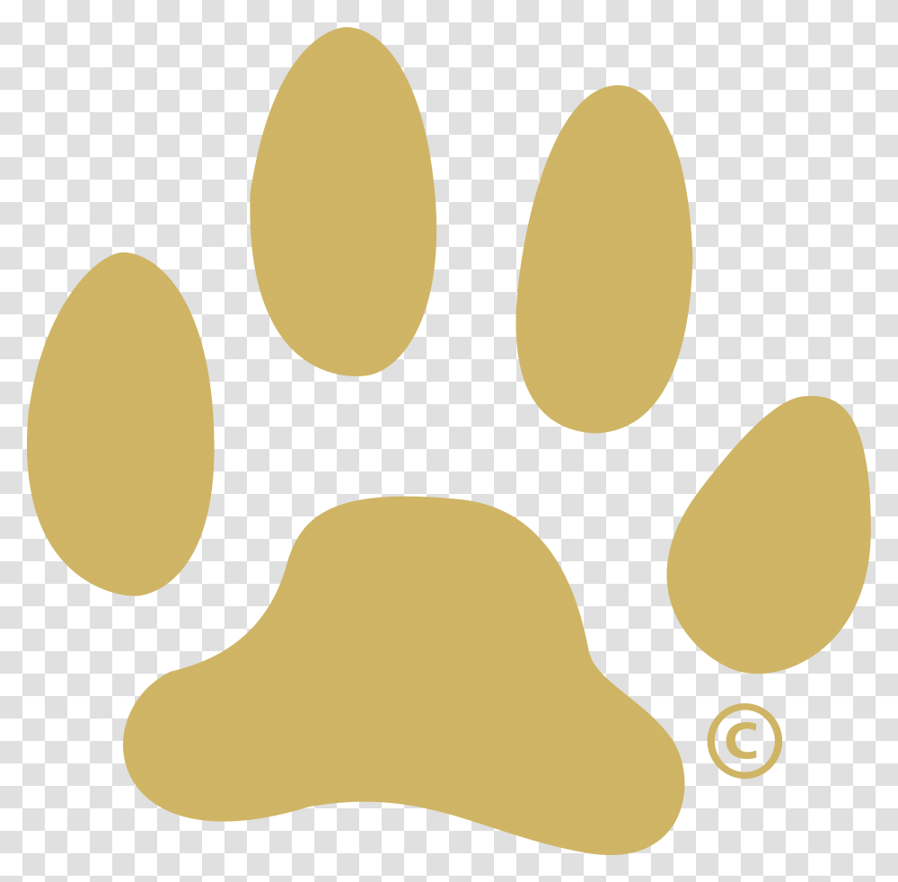 Gold Cougar Paw Clip Art, Footprint Transparent Png