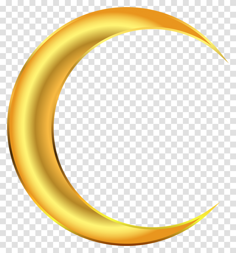 Gold Crescent Image, Pattern, Floral Design Transparent Png