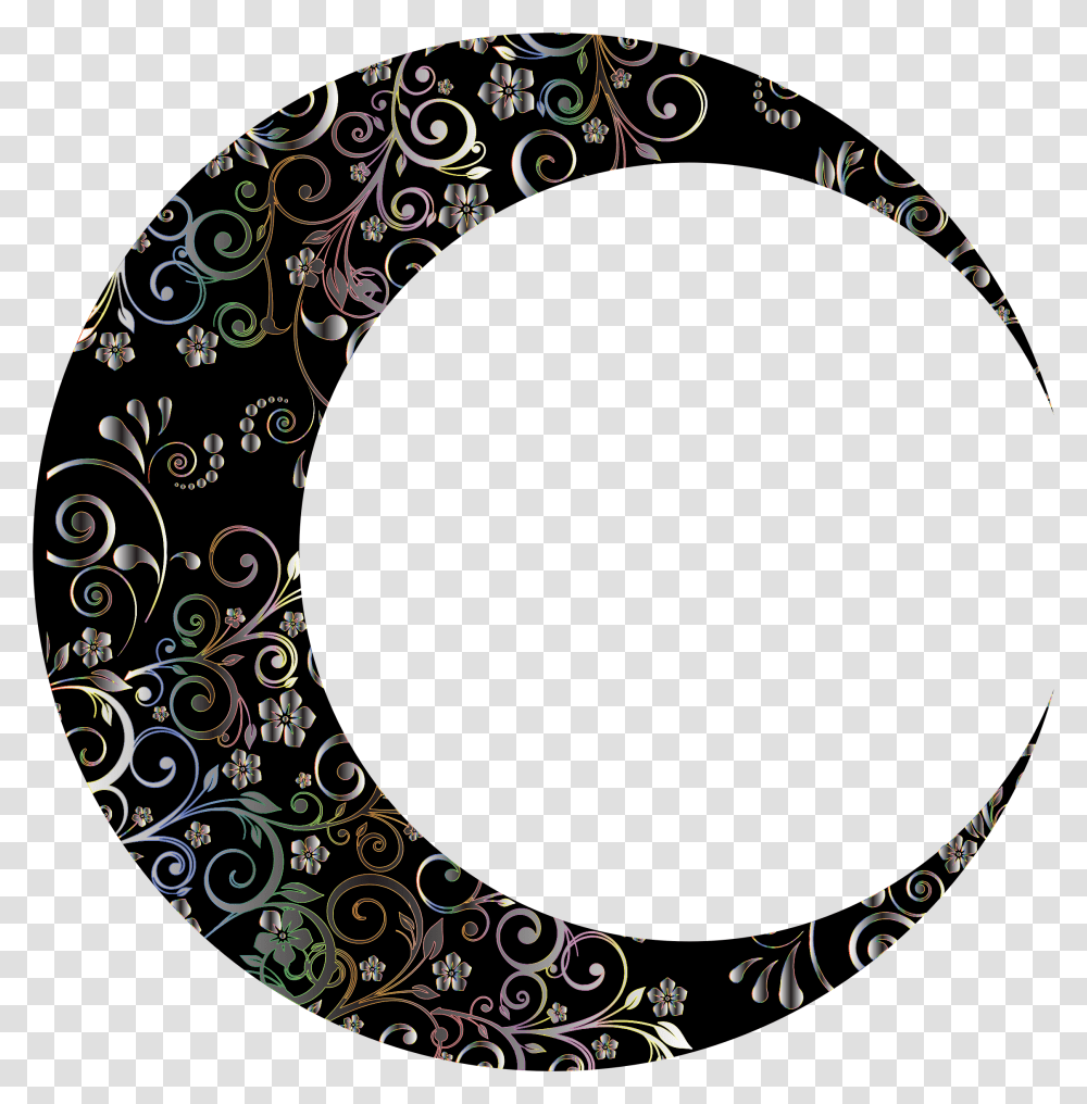Gold Crescent Moon Clipart Download Crescent Moon Art, Floral Design, Pattern Transparent Png