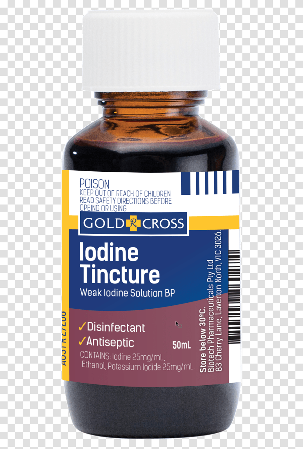 Gold Cross Iodine Tincture 50ml Iodine Tincture Weak Iodine Solution, Seasoning, Food, Syrup, Label Transparent Png