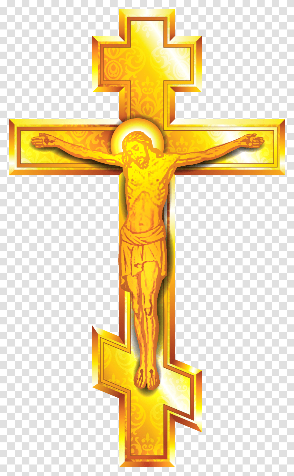 Gold Cross, Crucifix Transparent Png