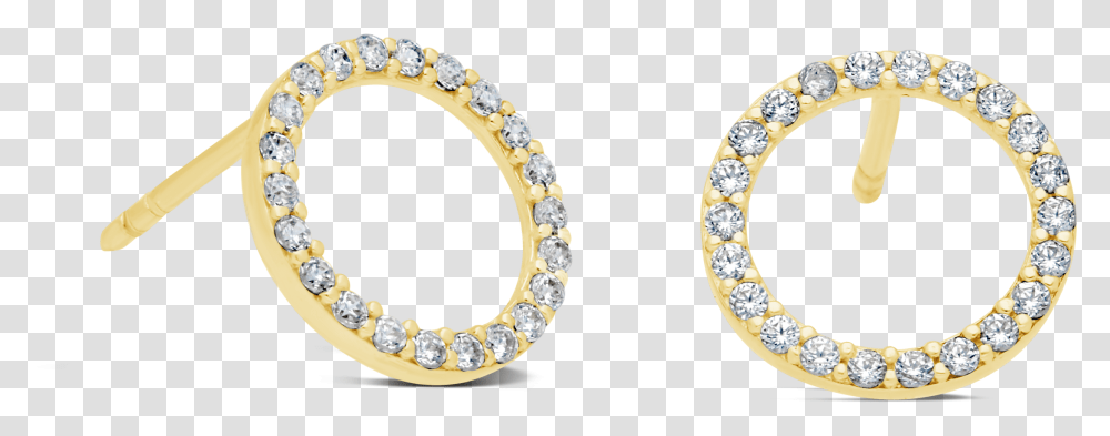 Gold Cubic Zirconia Open Circle Stud Earrings Earrings, Accessories, Accessory, Jewelry, Gemstone Transparent Png