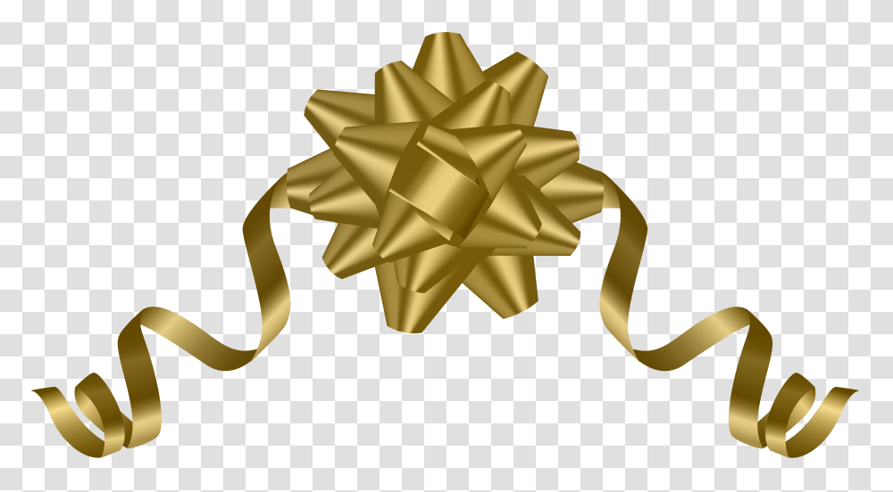 Gold Deco Bow Clip, Gift, Staircase Transparent Png