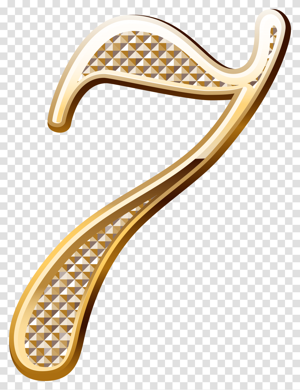 Gold Deco Number Seven Clipart Numbers, Treasure, Handle, Bronze Transparent Png