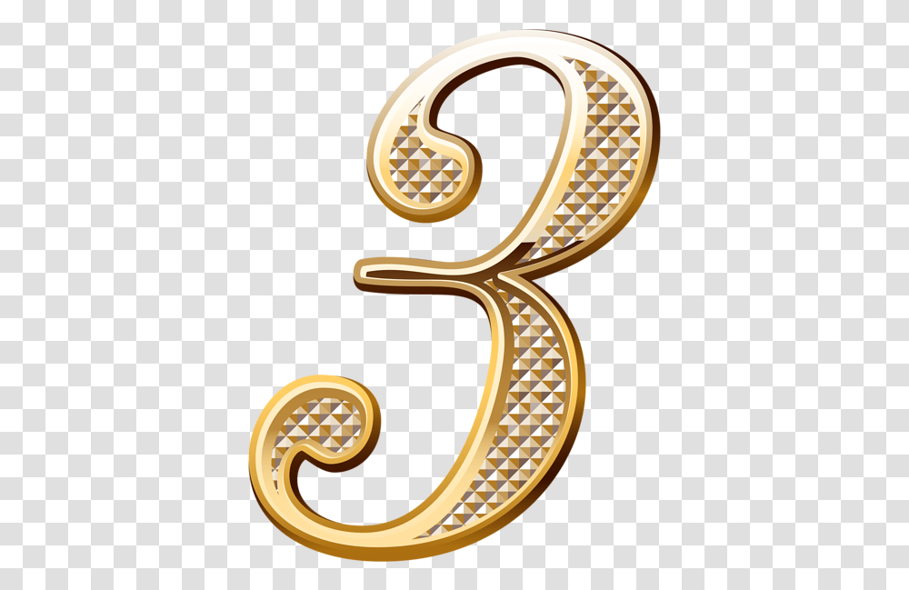 Gold Deco Number Three Clipart Disney Epcot, Symbol, Text, Alphabet Transparent Png
