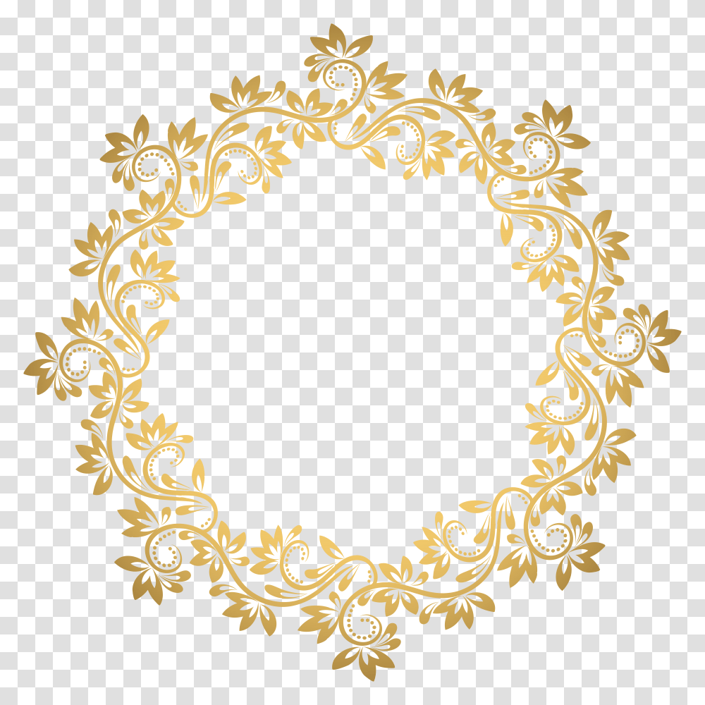 Gold Deco Round Border Clip Gallery, Paper Transparent Png