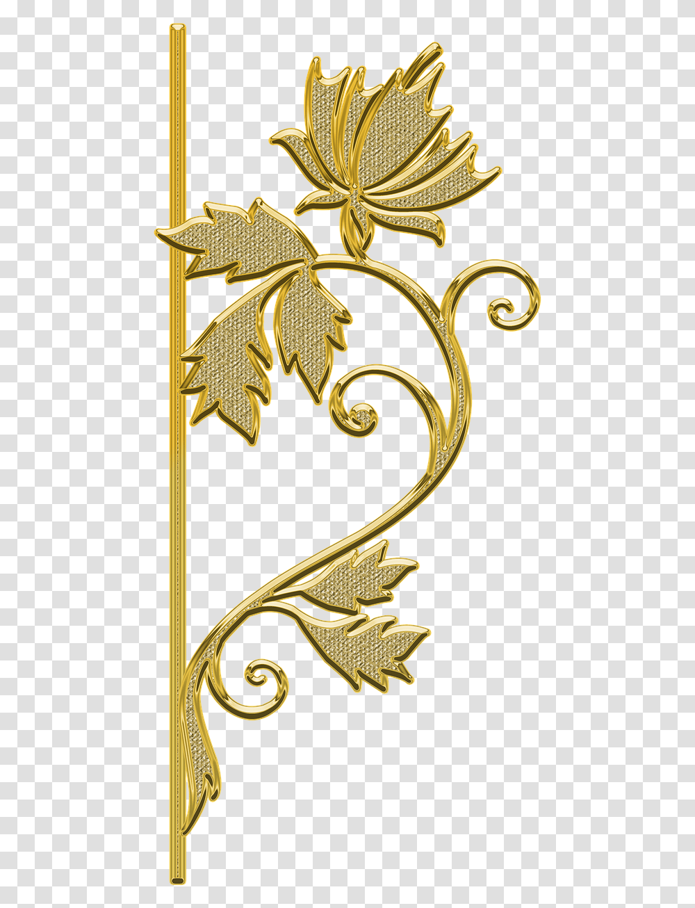 Gold Decor, Floral Design, Pattern Transparent Png
