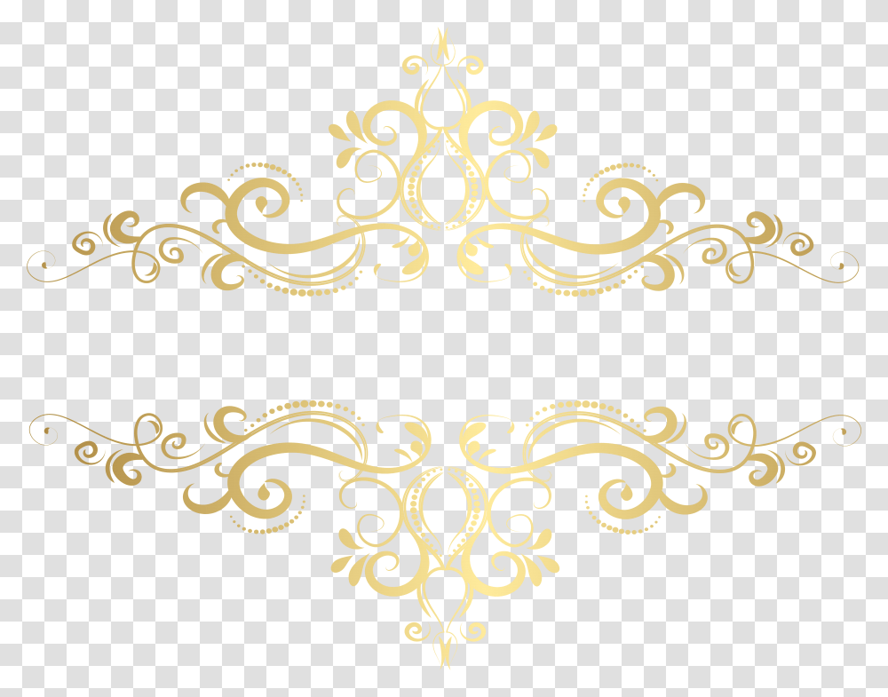 Gold Decorative Element Clip Art Image, Floral Design, Pattern Transparent Png