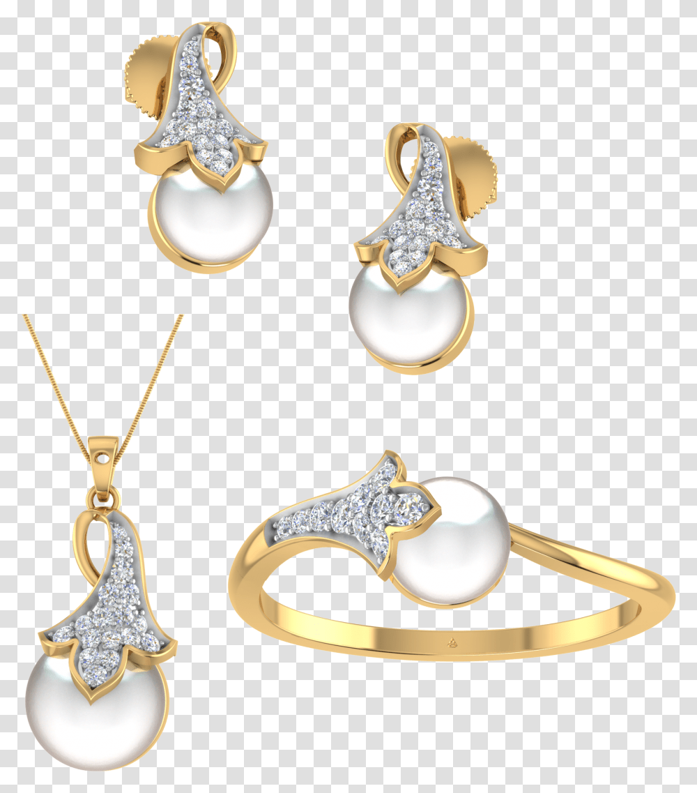 Gold Design Ring Pendant And Earrings, Jewelry, Accessories, Accessory, Pearl Transparent Png