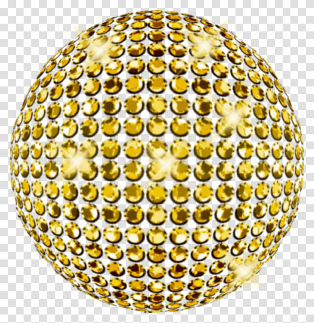 Gold Disco Sticker Gold Disco Ball, Sphere, Plant, Lighting, Ornament Transparent Png