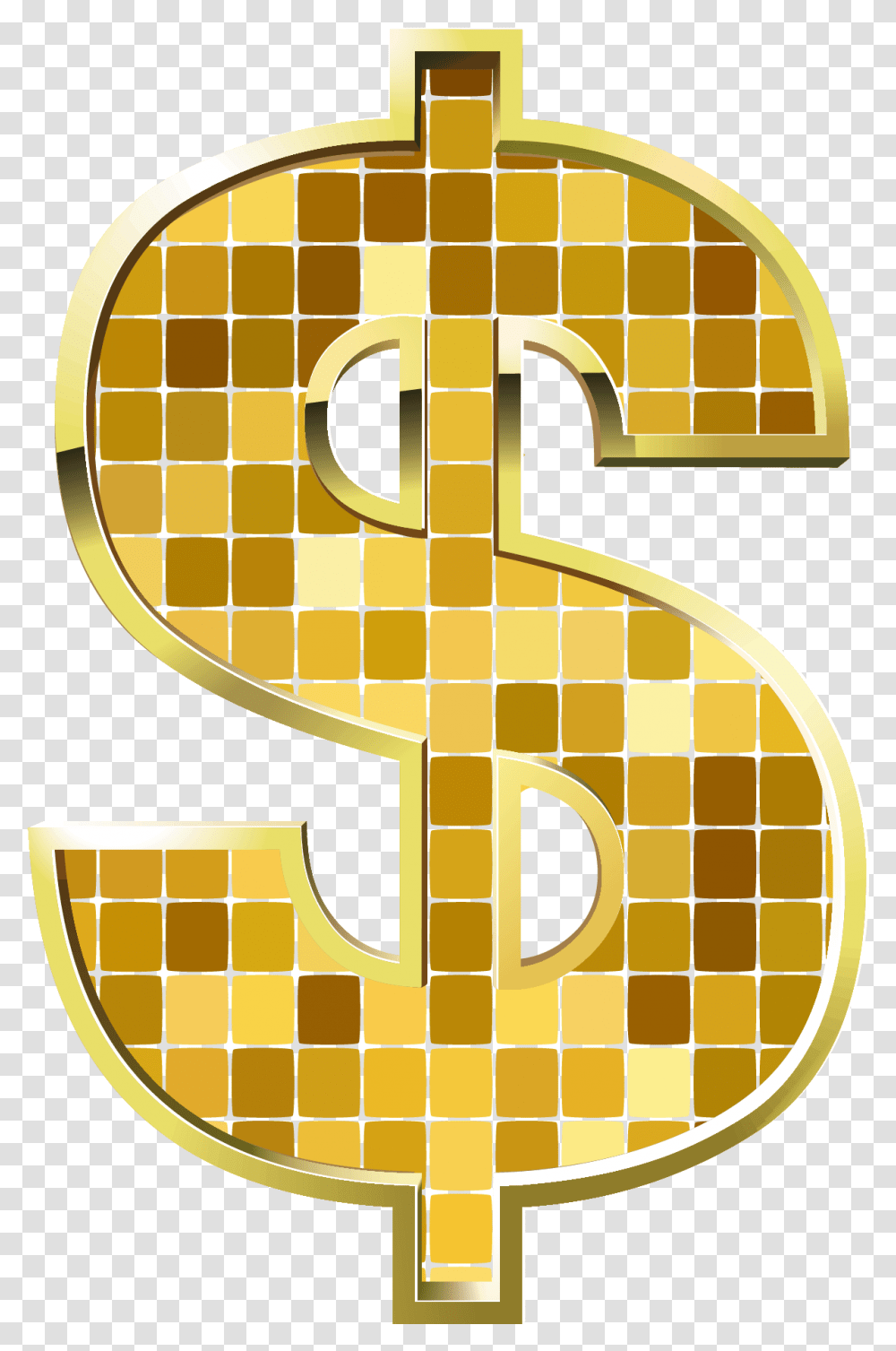 Gold Dollar Sign, Number, Alphabet Transparent Png
