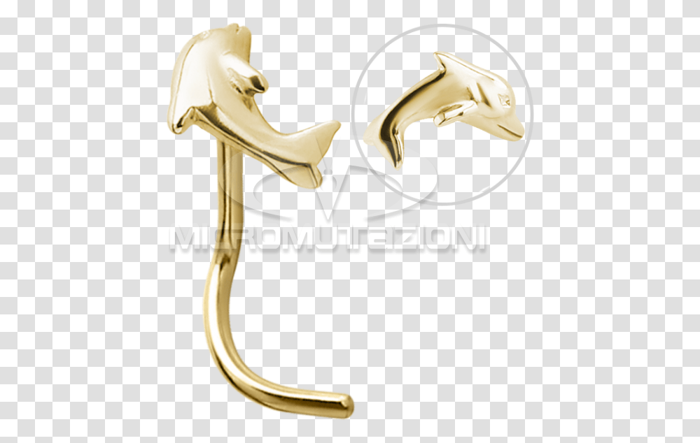 Gold Dolphin Nose Stud 08 Piercing, Skeleton Transparent Png