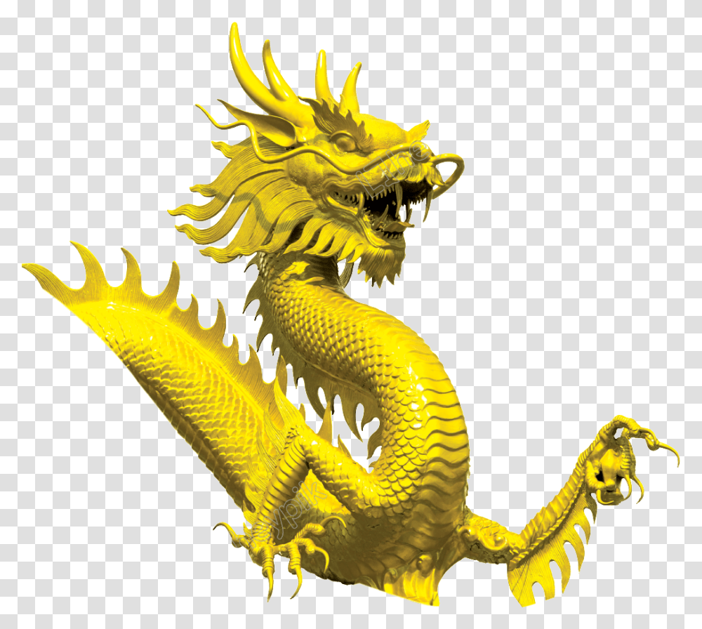 Gold Dragon & Clipart Free Download Ywd Vector Dragon, Dinosaur, Reptile, Animal Transparent Png