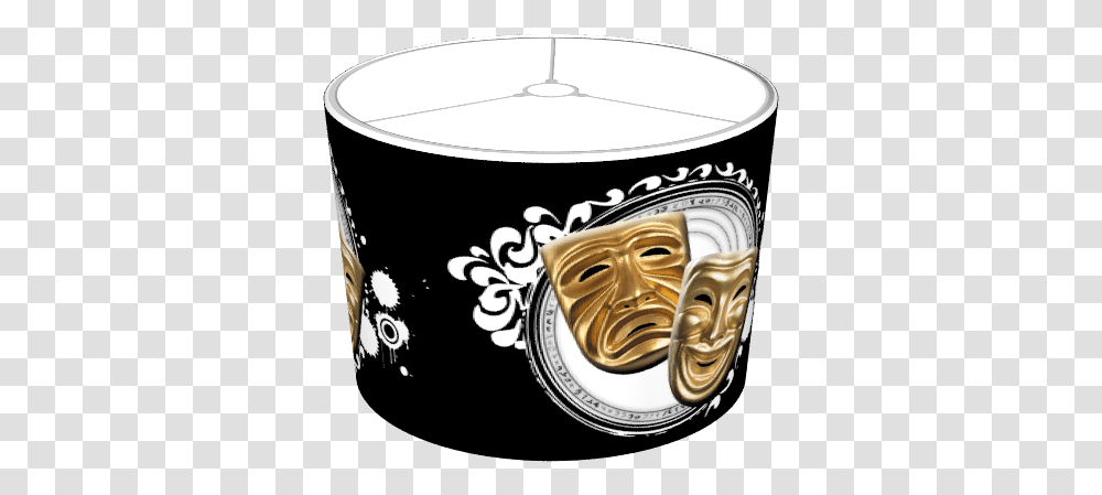 Gold Drama Masks Lampshade Illustration, Coffee Cup, Porcelain, Pottery Transparent Png