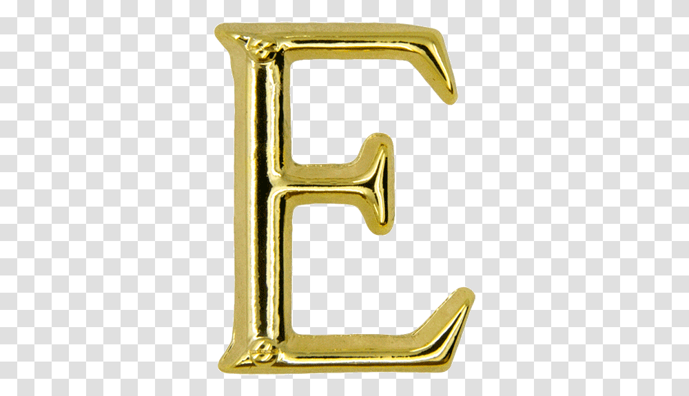 Gold E Letter, Handle, Alphabet Transparent Png