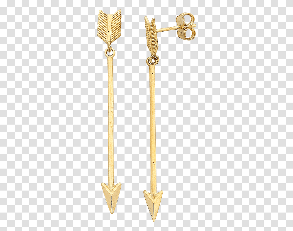 Gold Earrings Gold Arrow Drop Earrings, Oars, Sword, Weapon, Paddle Transparent Png