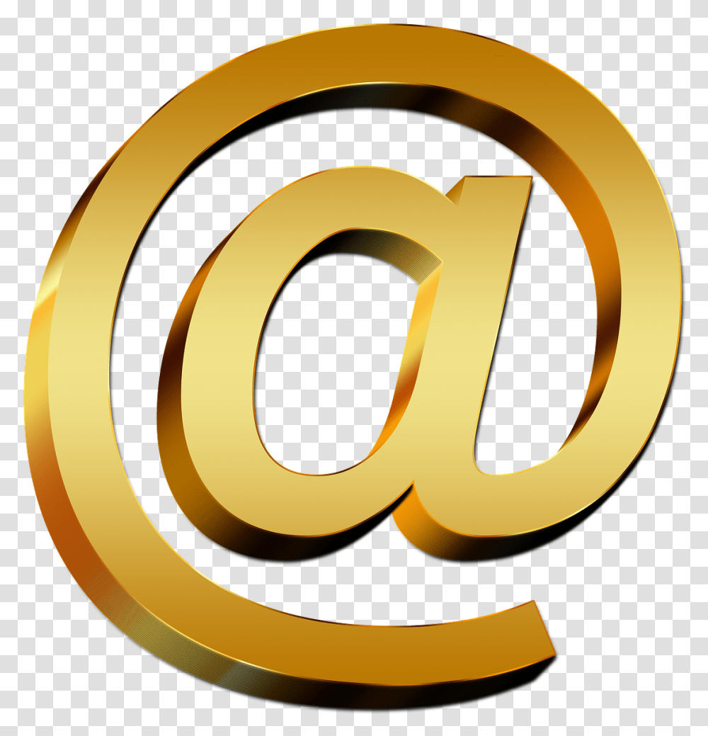 Gold Email Icon, Label, Tape, Alphabet Transparent Png