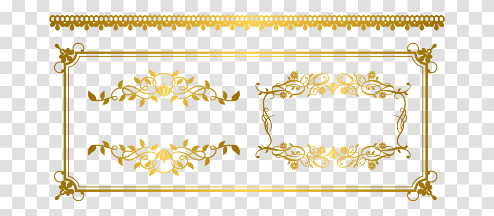 Gold Euclidean Vector Ornament Fancy Gold Border Gold Vector Border, Text, Label, Rug, Document Transparent Png
