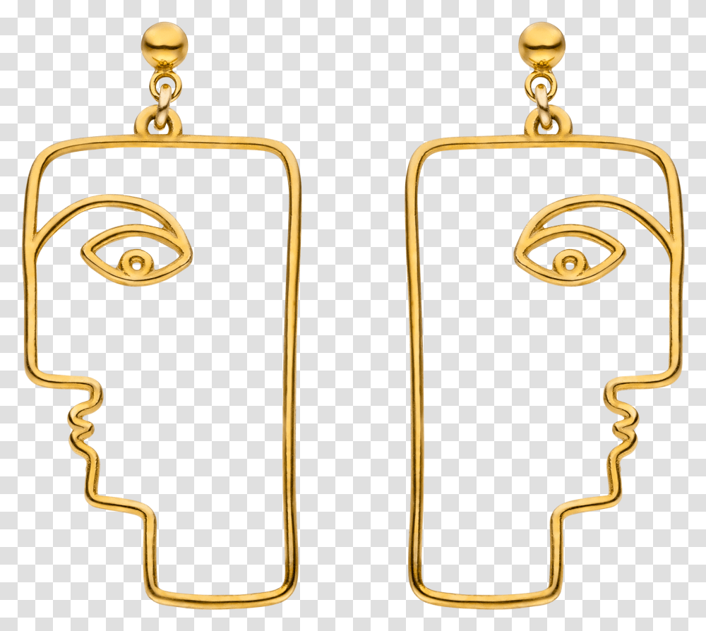 Gold Face Earrings, Accessories, Accessory, Jewelry, Floral Design Transparent Png