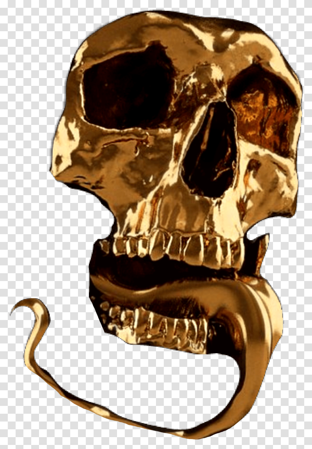 Gold Face Skullface Skull Oro Death Skeletal Skull Black And Gold, Skeleton Transparent Png