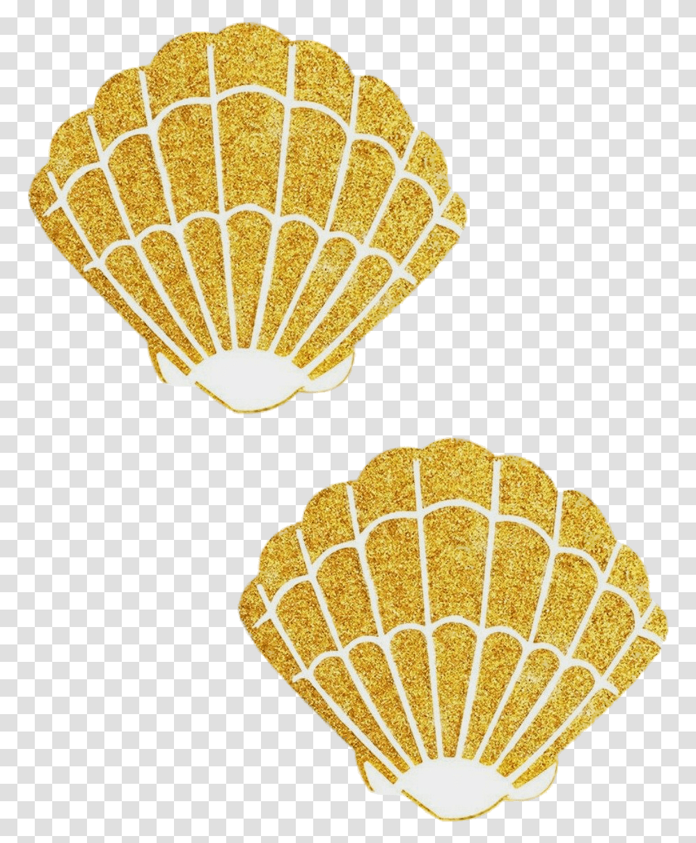 Gold Fairy Dust Glitter Mermaid Shell Pasties Gold Glitter Seashell Clip Art, Sea Life, Animal, Invertebrate, Clam Transparent Png