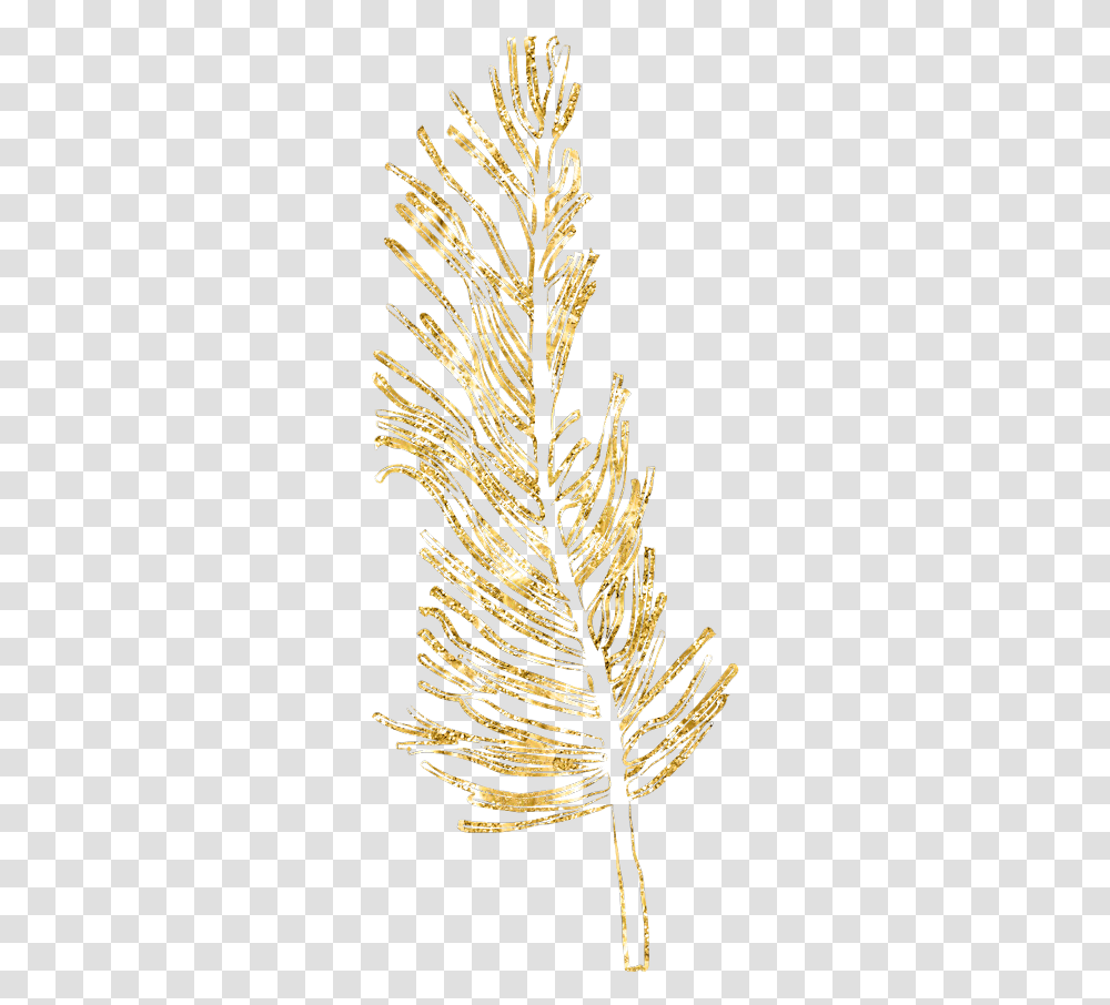 Gold Feather Feathers Native Boho Glitter Decals Gold Feather, Pineapple, Fruit, Plant, Food Transparent Png