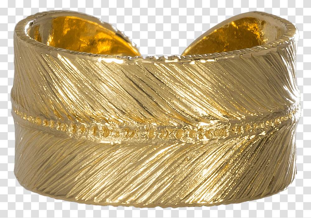 Gold Feather Ring Gold, Cuff, Aluminium, Silver, Foil Transparent Png