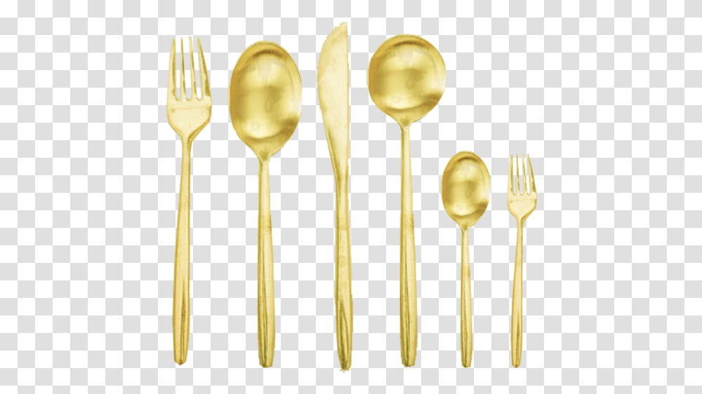 Gold Flatware Spoon, Cutlery, Fork Transparent Png