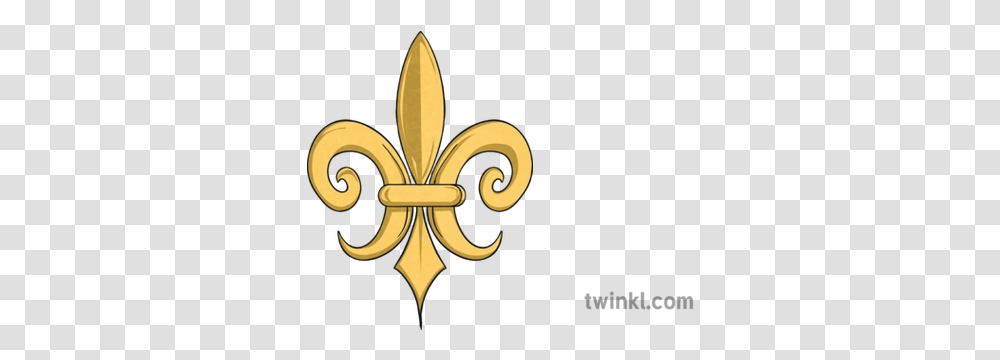 Gold Fleur De Lis New Orleans Golden Symbol Flower Logo Emblem, Scissors, Blade, Weapon, Weaponry Transparent Png
