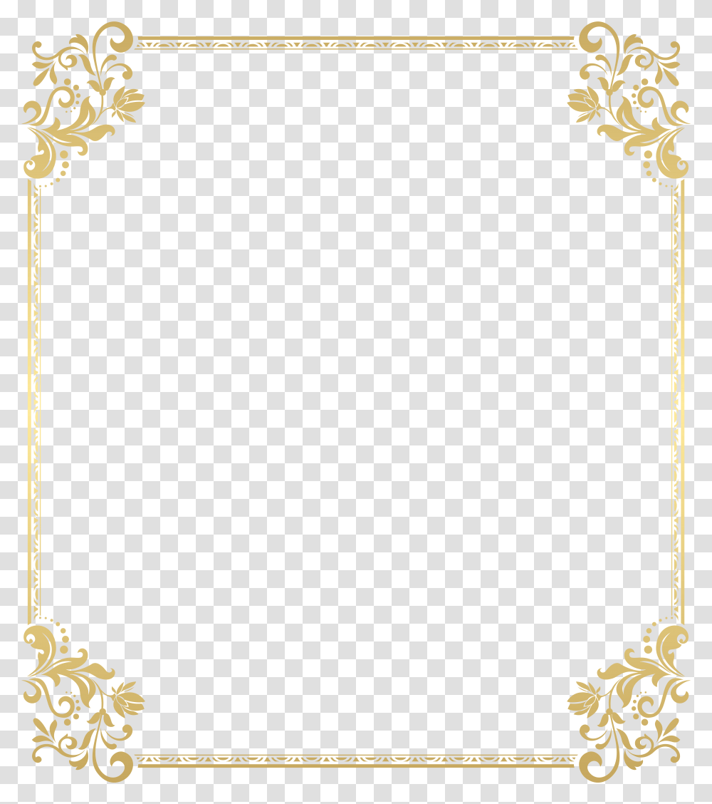 Gold Floral Border Frame Clip Art, Pendant Transparent Png