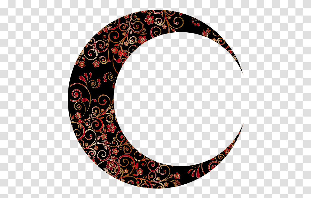 Gold Floral Crescent Moon Mark Ii 9 Free Svg Crescent Moon Art, Graphics, Text, Floral Design, Pattern Transparent Png