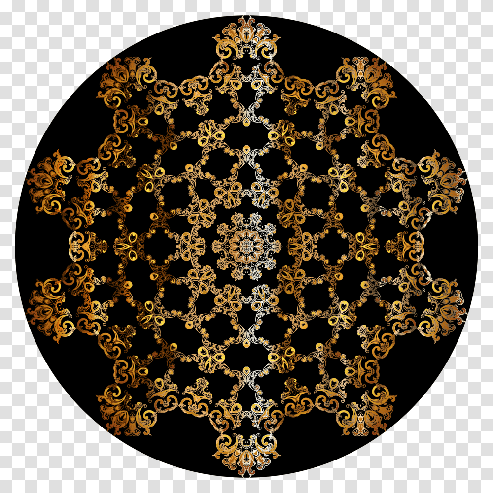 Gold Floral Design, Ornament, Pattern, Rug, Chandelier Transparent Png