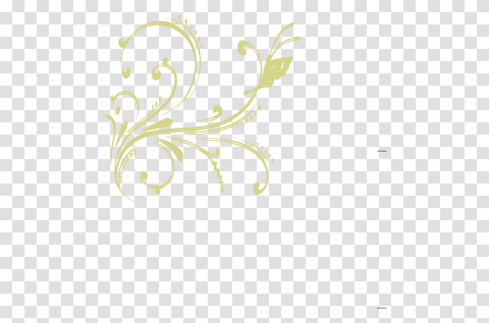 Gold Floral Design With Butterfly Clip Art At Clker White Floral Design, Pattern Transparent Png
