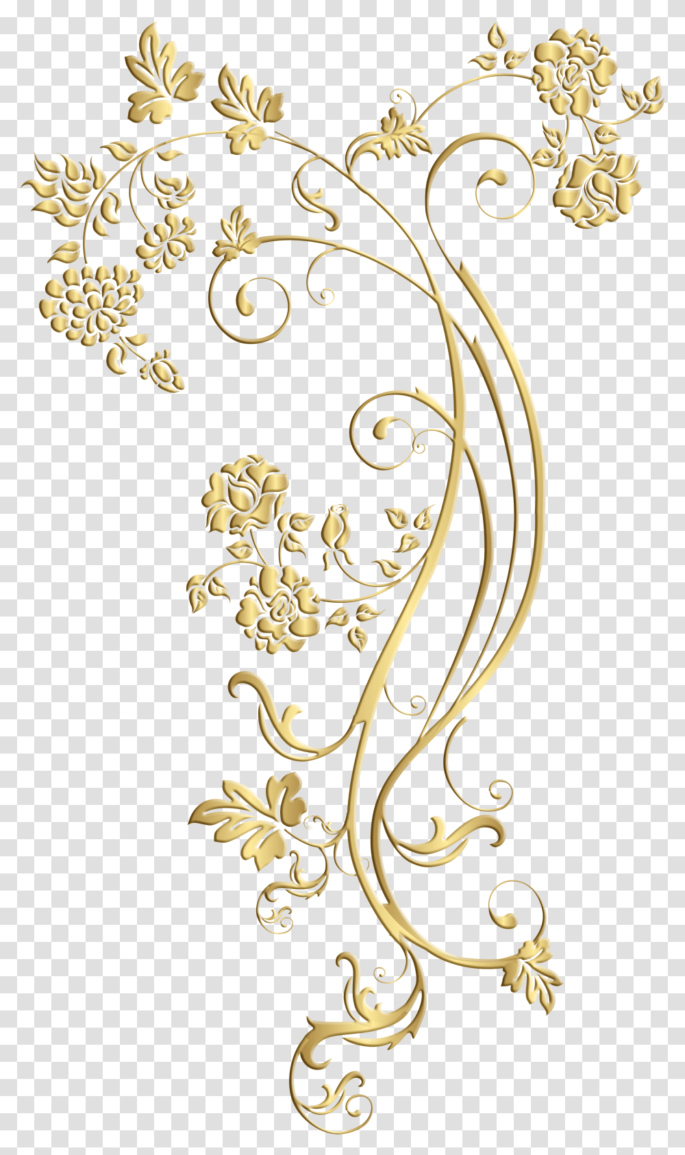 Gold Floral Ornaments, Floral Design, Pattern Transparent Png