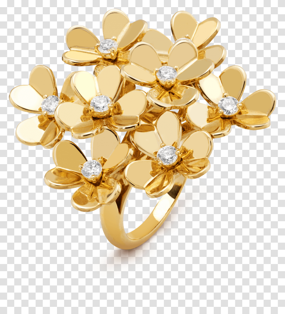 Gold Floral Van Cleef Arpels Ring, Chandelier, Lamp, Accessories, Accessory Transparent Png