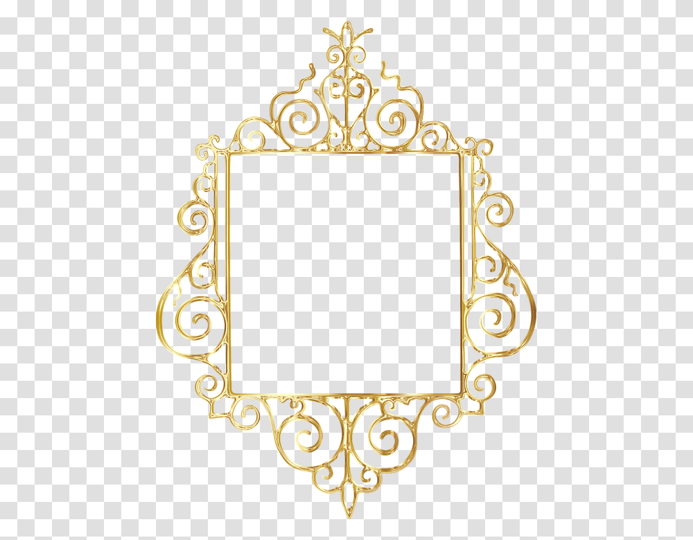 Gold Flourish Frame Vintage Border Retro Old Circle, Gate, Mirror, Pattern, Ornament Transparent Png