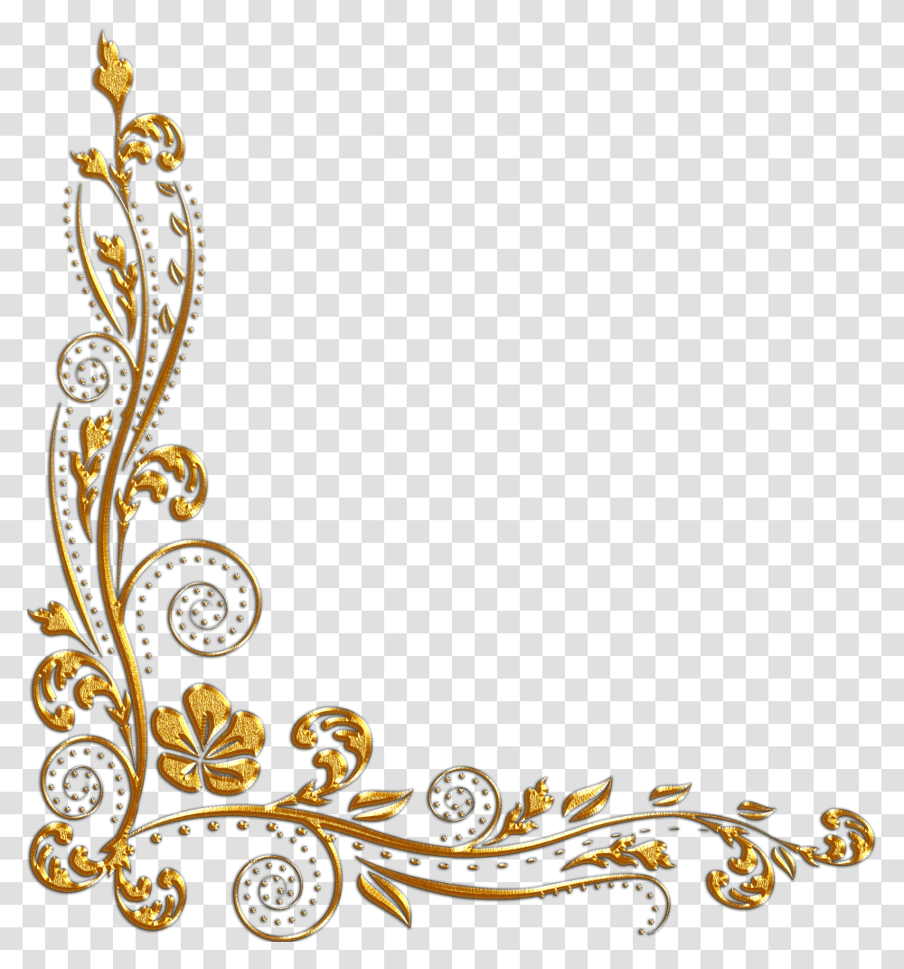 Gold Flower Border Border Design Gold, Floral Design, Pattern Transparent Png