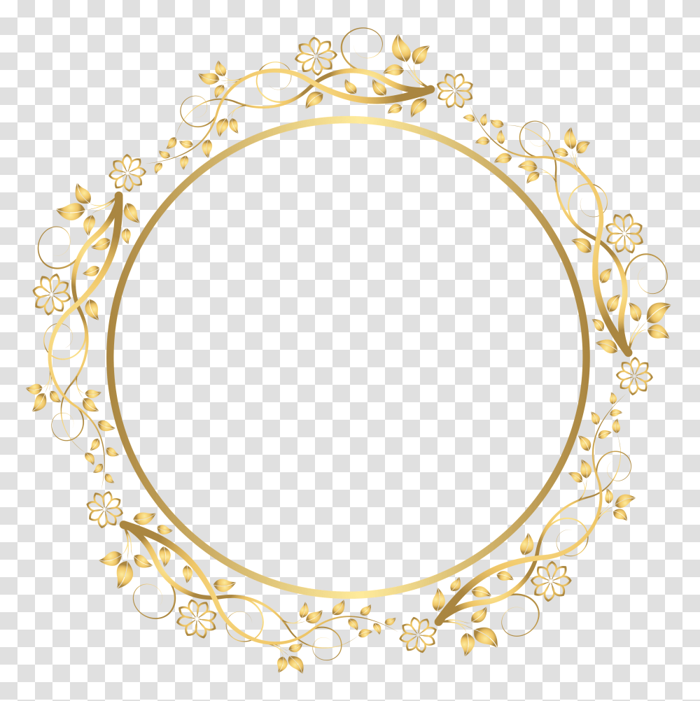 Gold Flower Frame Image, Oval, Bracelet, Jewelry, Accessories Transparent Png