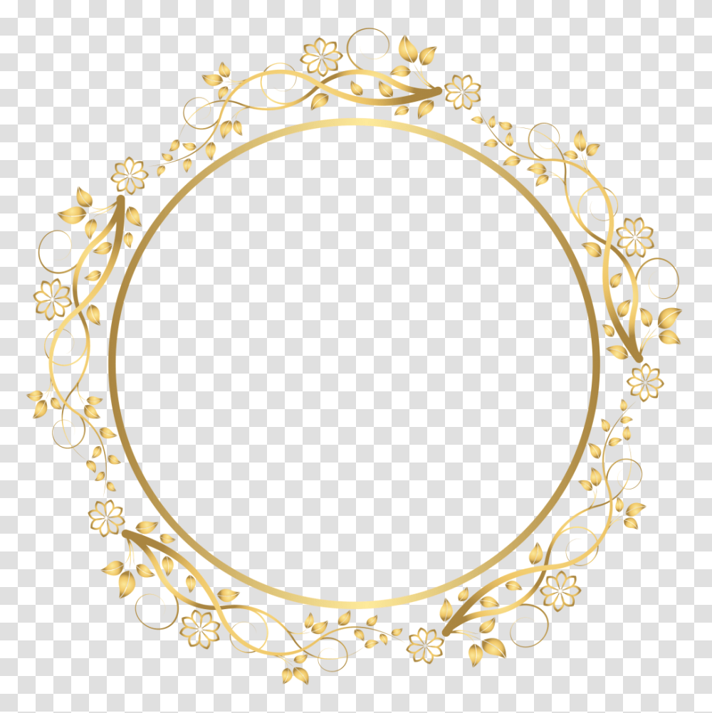 Gold Flower Frame Image Vector Clipart, Oval, Bracelet, Jewelry, Accessories Transparent Png