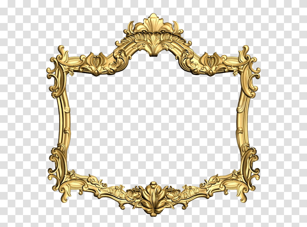 Gold Flower Frame Picture Golden Frame Round Decoration Antique Carving, Gate, Bronze, Mirror, Cross Transparent Png