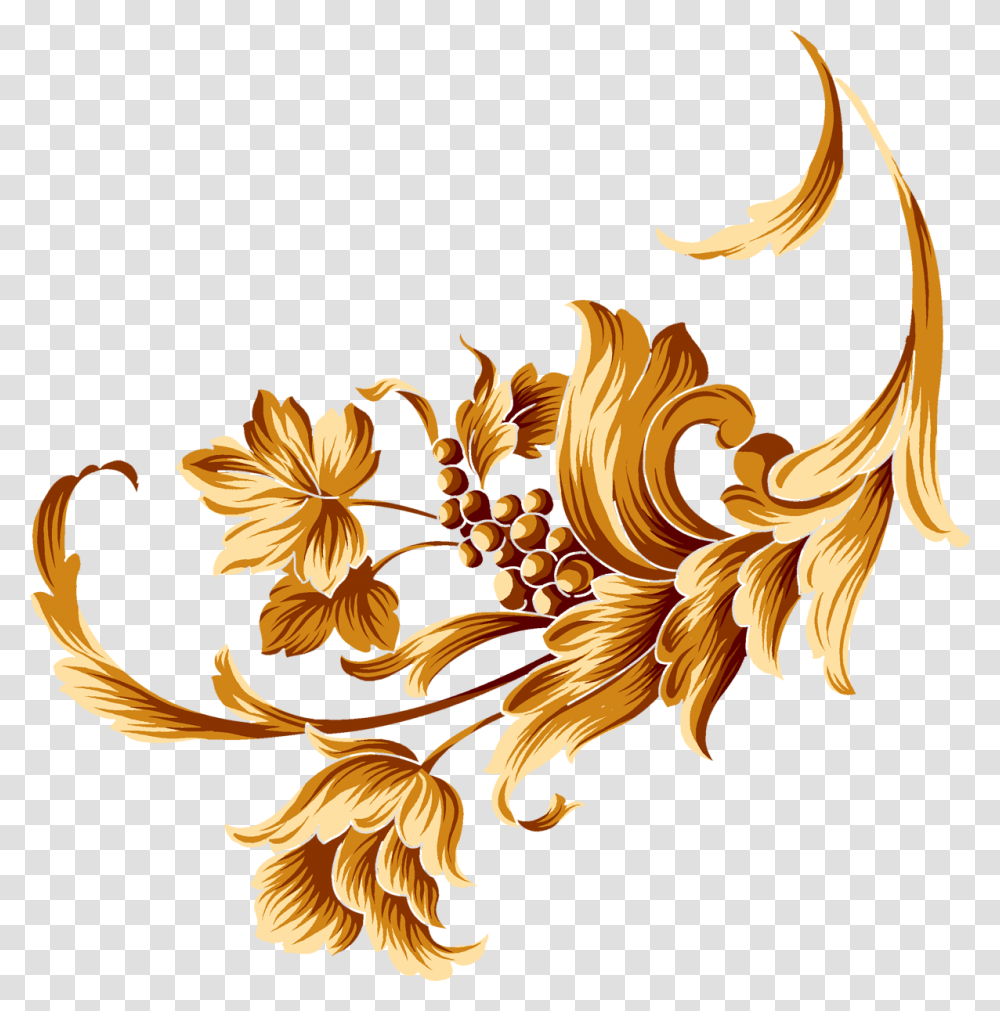 Gold Flower Icon, Floral Design, Pattern Transparent Png