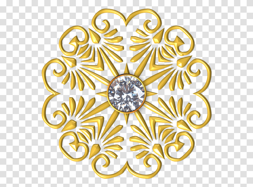 Gold Flower Petal Petals Golden Yellow Metal Portable Network Graphics, Ornament, Pattern, Fractal Transparent Png