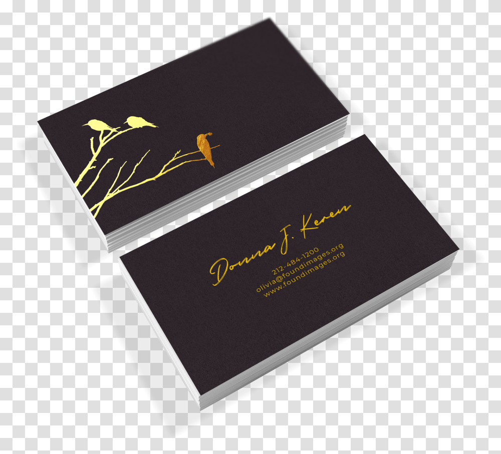 Gold Foil Birds & Branches Print Peppermint Business Card, Text, Passport, Id Cards, Document Transparent Png
