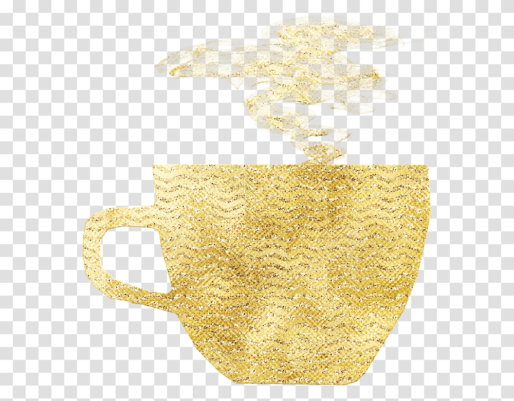 Gold Foil Coffee Hot Coffee Cappuccino Caffeine Emblem, Logo, Trademark, Rug Transparent Png