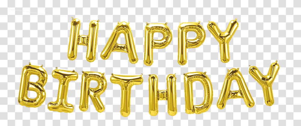 Gold Foil Happy Birthday Balloon By North Star Happy Birthday, Alphabet, Word Transparent Png